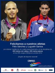 Felix Sanchez gan el oro en los 400 mts con vallas