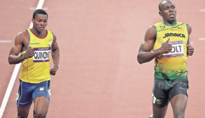 Usain Bolt gan nuevo duelo ante lex Quinez.